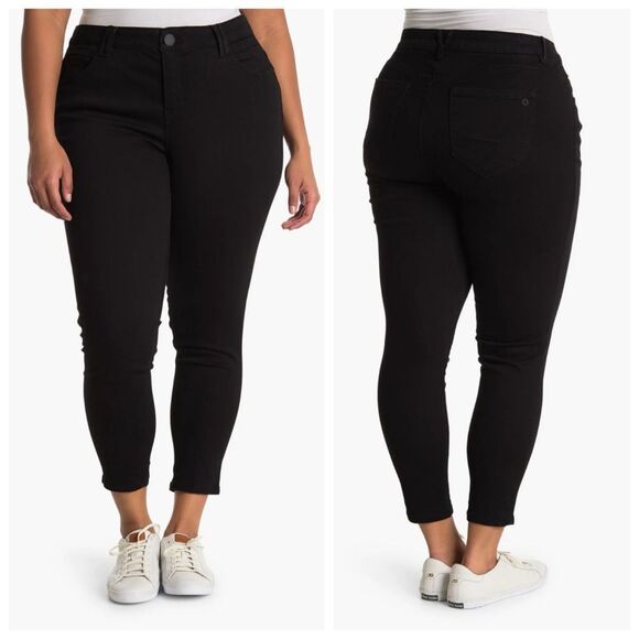 Democracy Ab-Tech Skinny Ankle Jeans in Black Women’s Plus Size 24W - Picture 1 of 11